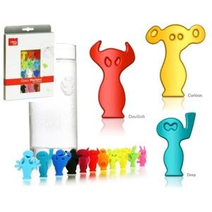 🥤Vacuvin Rubber Glass Markers w Mini Suction-Cups